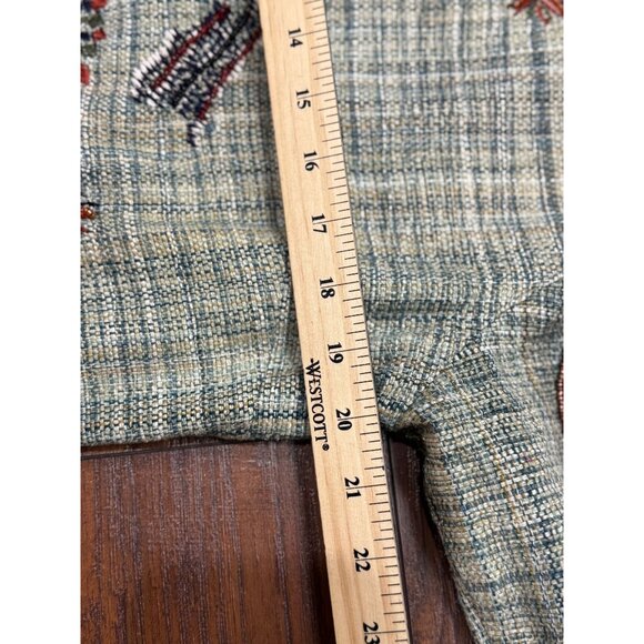 CHICO'S Womens Size 1 Green Multicolored Bohemian Embroidery Short Green Jacket - Picture 13 of 16